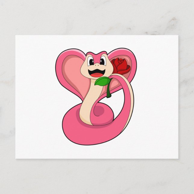 Snake with Rose Postcard (Front)