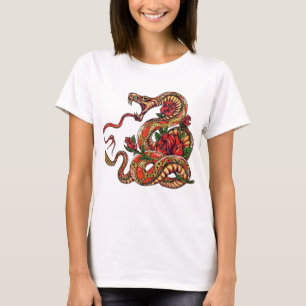 Snake with roses tattoo T-Shirt