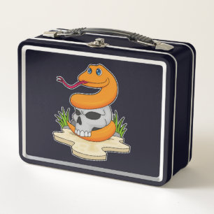 Snake with Skull Metal Lunch Box