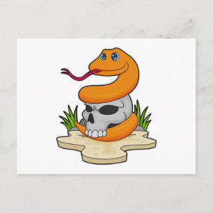 Snake with Skull Postcard