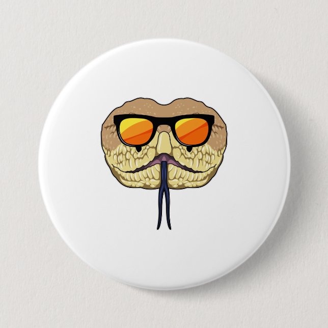 Snake with Sunglasses 3 Inch Round Button (Front)