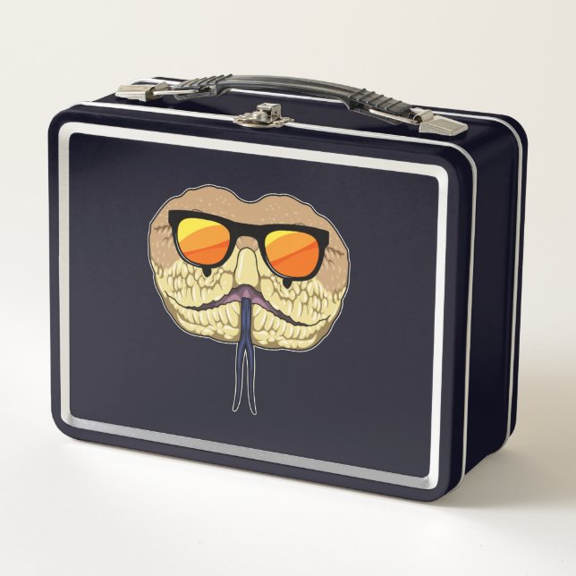 Snake with Sunglasses Metal Lunch Box (Front)