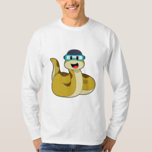 Snake with Swimming goggles T-Shirt