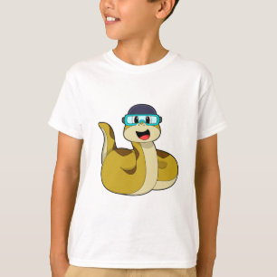 Snake with Swimming goggles T-Shirt