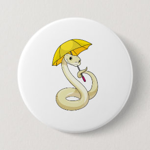 Snake with Umbrella 3 Inch Round Button