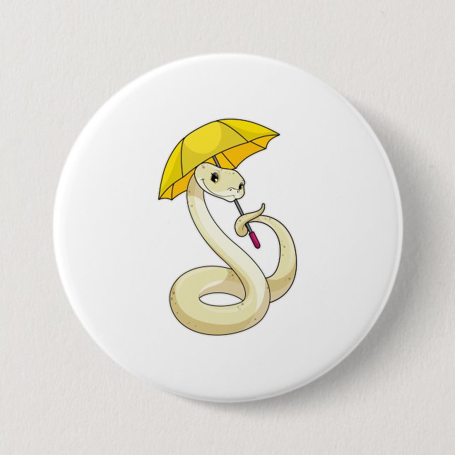 Snake with Umbrella 3 Inch Round Button (Front)