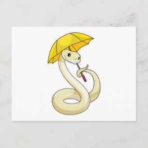 Snake with Umbrella Postcard