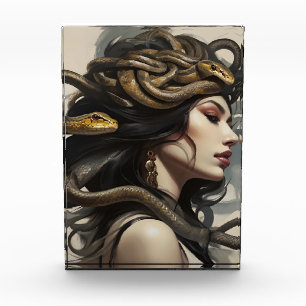 Snake woman art photo block
