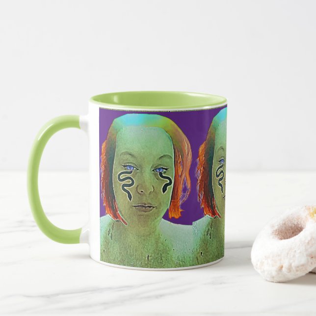 Snake Woman Self Portrait  Mug (With Donut)