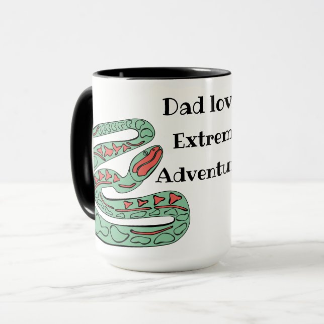 Snake World: Dad Loves Extreme Adventures. Mug (Front Left)