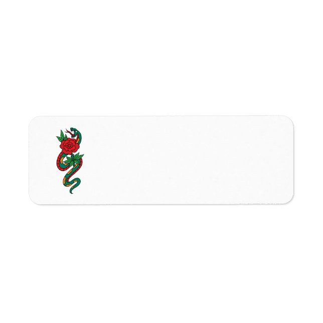 Snake Wrapped Around a Red Rose Tattoo Art (Front)