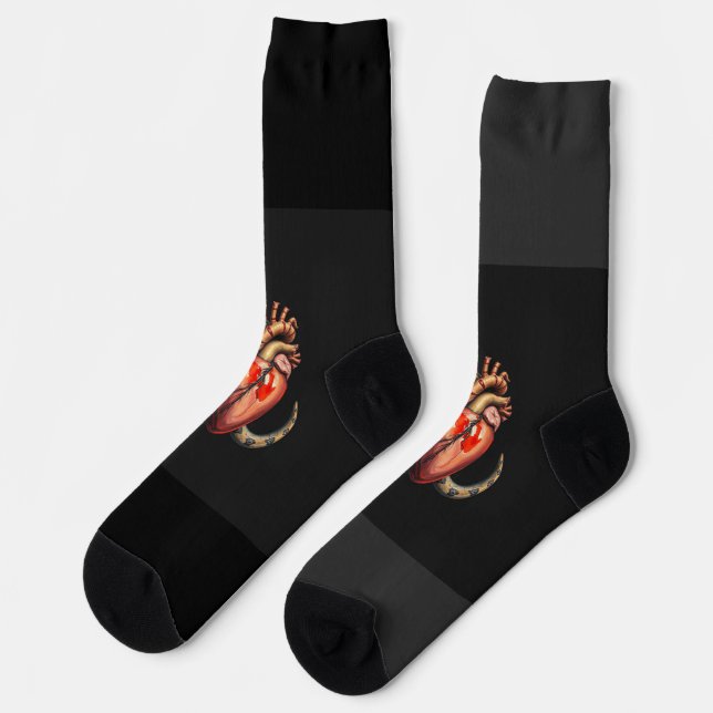 Snake Wrapped Around an Anatomical Heart  Socks (Left)