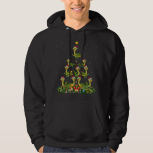 Snake Xmas Tree Gift Santa Hat Snake Christmas Hoodie