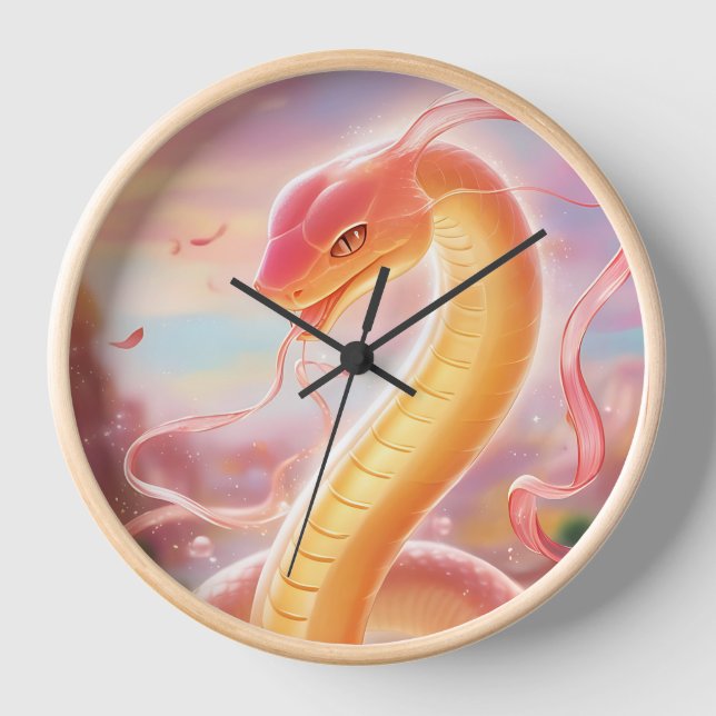Snake Year 2025: Embracing Luck and Prosperity Clock (Front)