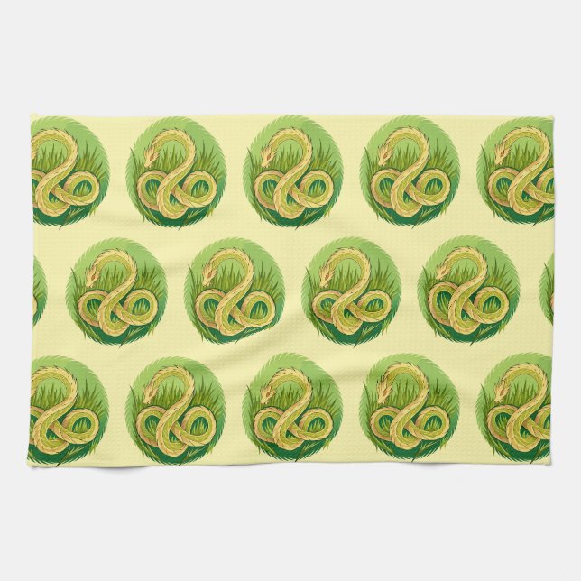 Snake Year 2025: Embracing Luck and Prosperity Kitchen Towel (Horizontal)