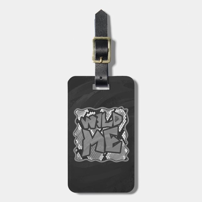 Snake Yellow and Gold Print Luggage Tag (Front Vertical)
