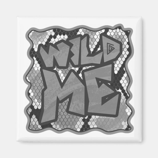 Snake Yellow and Gold Print Magnet (Front)