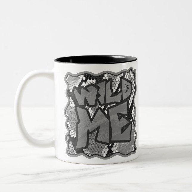 Snake Yellow and Gold Print Two-Tone Coffee Mug (Left)