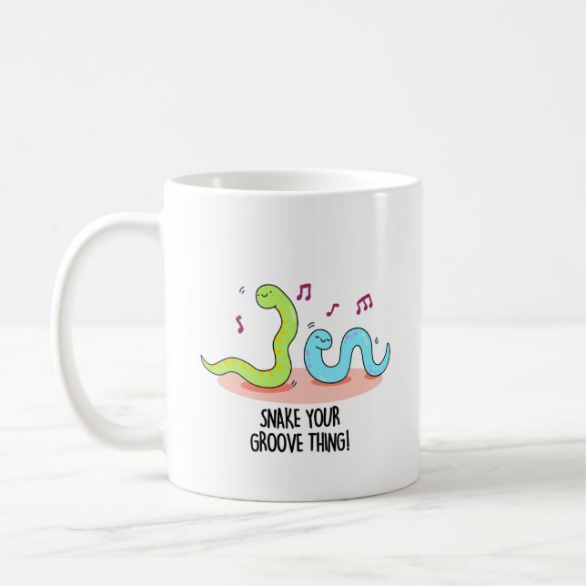 Snake Your Groove Thing Funny Disco Pun  Coffee Mug (Left)