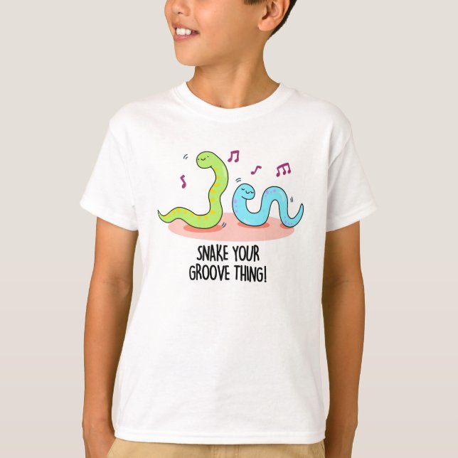 Snake Your Groove Thing Funny Disco Pun  T-Shirt (Front)