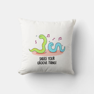 Snake Your Groove Thing Funny Disco Pun Throw Pillow