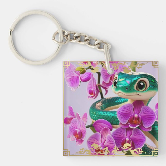 Snake Zodiac Sign  Keychain (Front)
