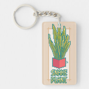 Snakeplant Pixelart, Pixel Art Keychain