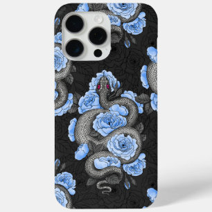 Snakes and blue roses iPhone 15 pro max case