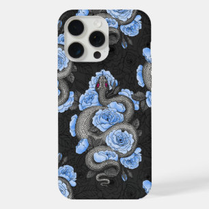 Snakes and blue roses iPhone 15 pro max case