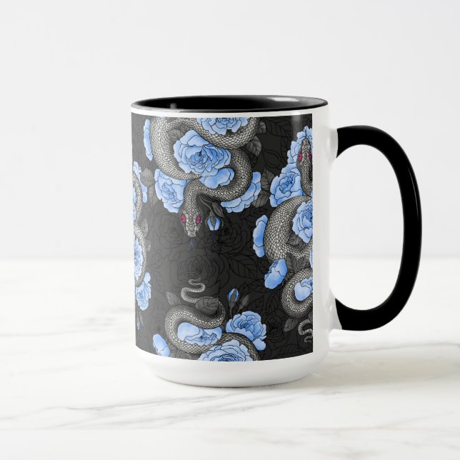 Snakes and blue roses mug (Right)