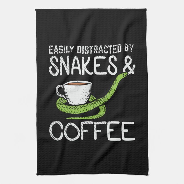 Snakes and Coffee Kitchen Towel (Vertical)