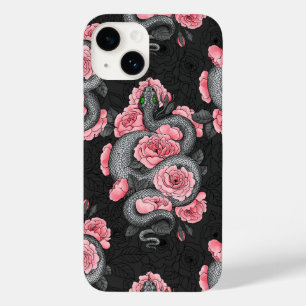 Snakes and peach roses Case-Mate iPhone 14 case