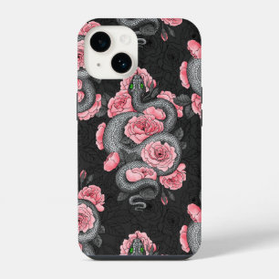 Snakes and  peach roses iPhone 14 case