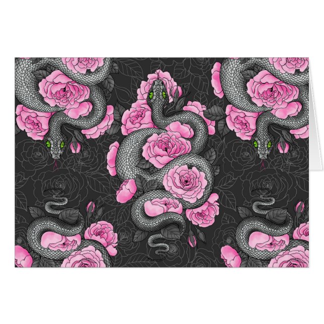 Snakes and pink roses (Front Horizontal)