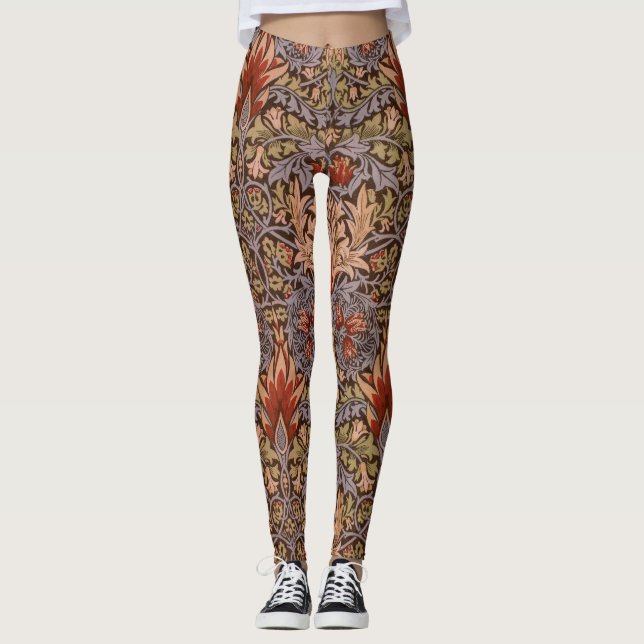 Snakes Head William Morris leggings motifs (Devant)