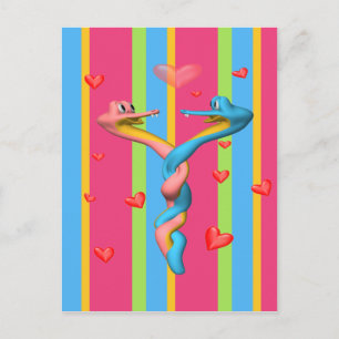 Snakes in Love Postcard
