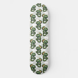 Snakes Pattern Design - White  Skateboard