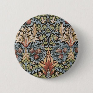 Snakeshead design by William Morris 2 Inch Round Button