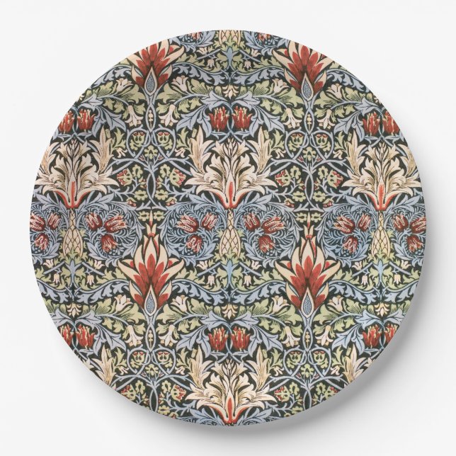 Snakeshead Pattern (by William Morris) Paper Plate (Front)