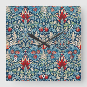 Snakeshead, William Morris Square Wall Clock