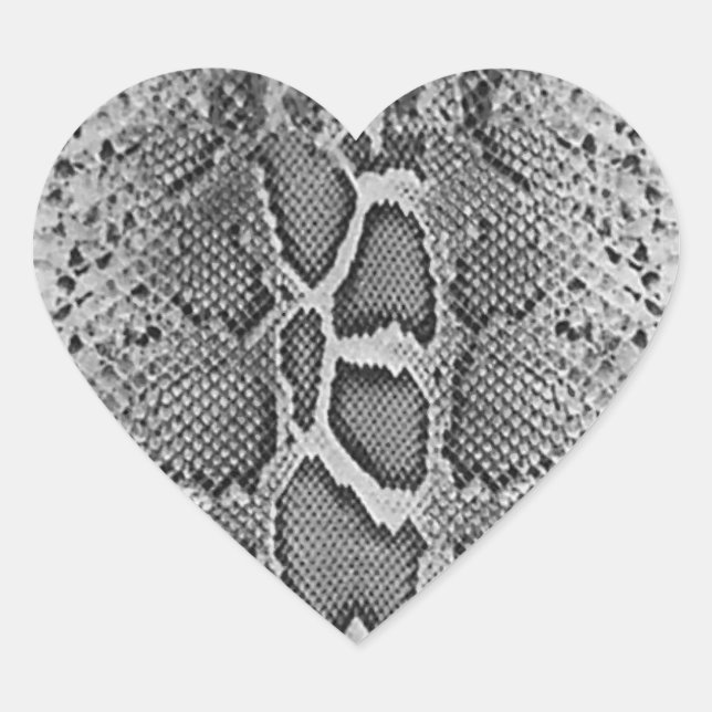 Snakeskin design, Snake Skin Print Pattern Heart Sticker (Front)