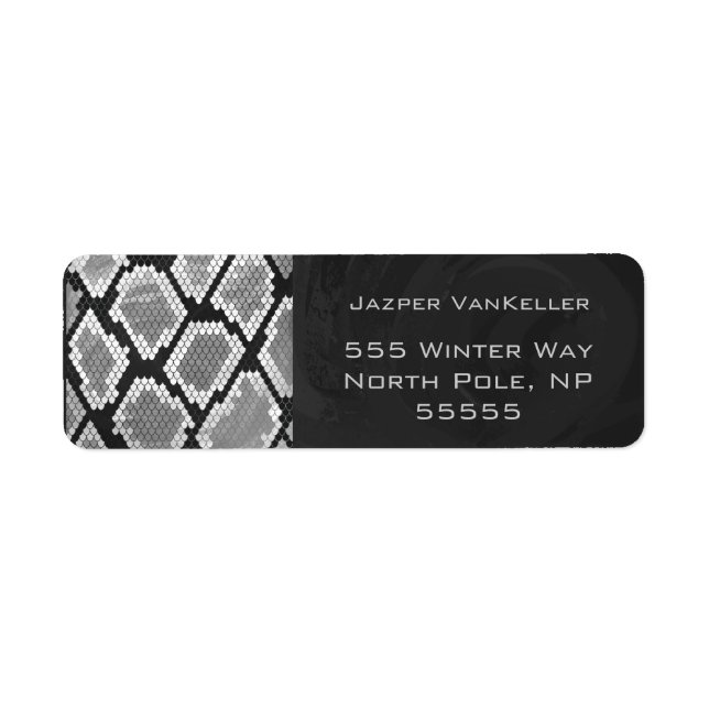 Snakeskin Grey, White, and Black Monogrammed (Front)