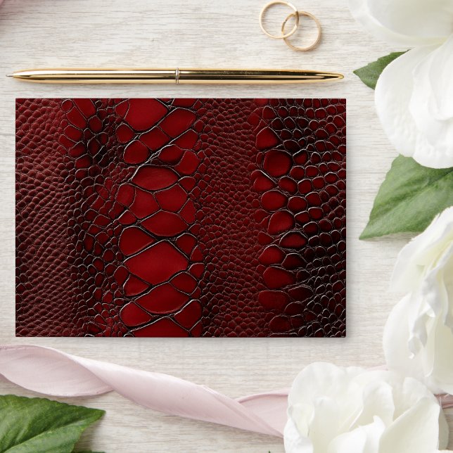 Snakeskin Leather Victorian Red Envelope (Wedding)