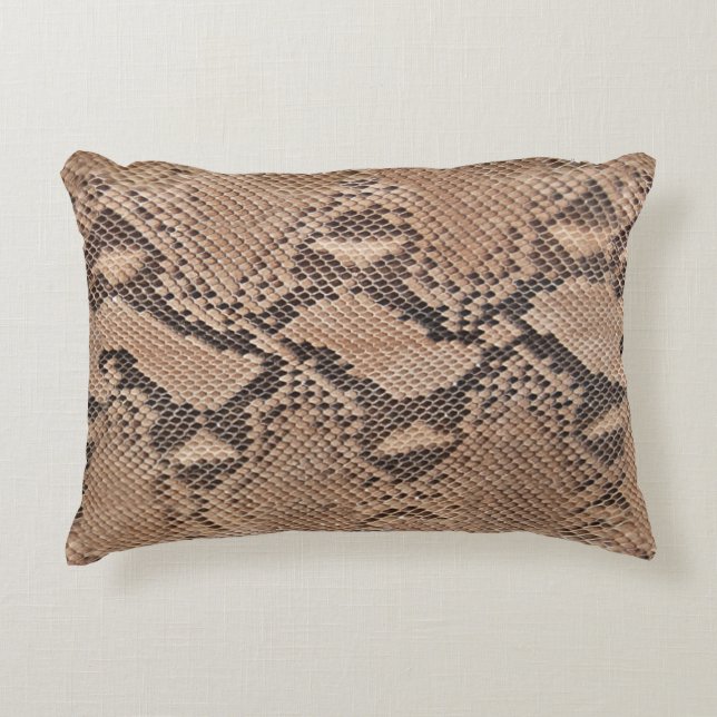 Snakeskin Pattern Cool Animal Print Accent Pillow (Front)
