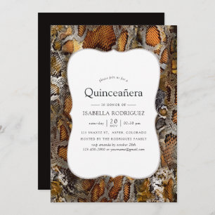 Snakeskin Pattern Quinceanera Invitation