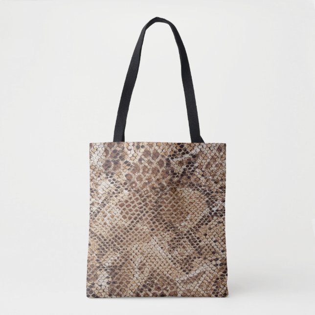 Snakeskin Python Snake Print Tote Bag (Front)