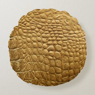 Snakeskin Texture: Wild Background Design. Round Pillow