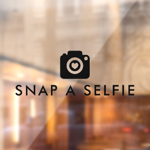Snap A Selfie Cute Heart Camera Wedding Mirror Window Cling