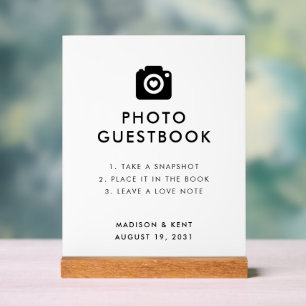 Snap a Selfie White Mariage Photo Livre d'or