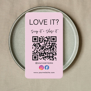 Snap And Share Qr Code Facebook Instagram Logo Business Card